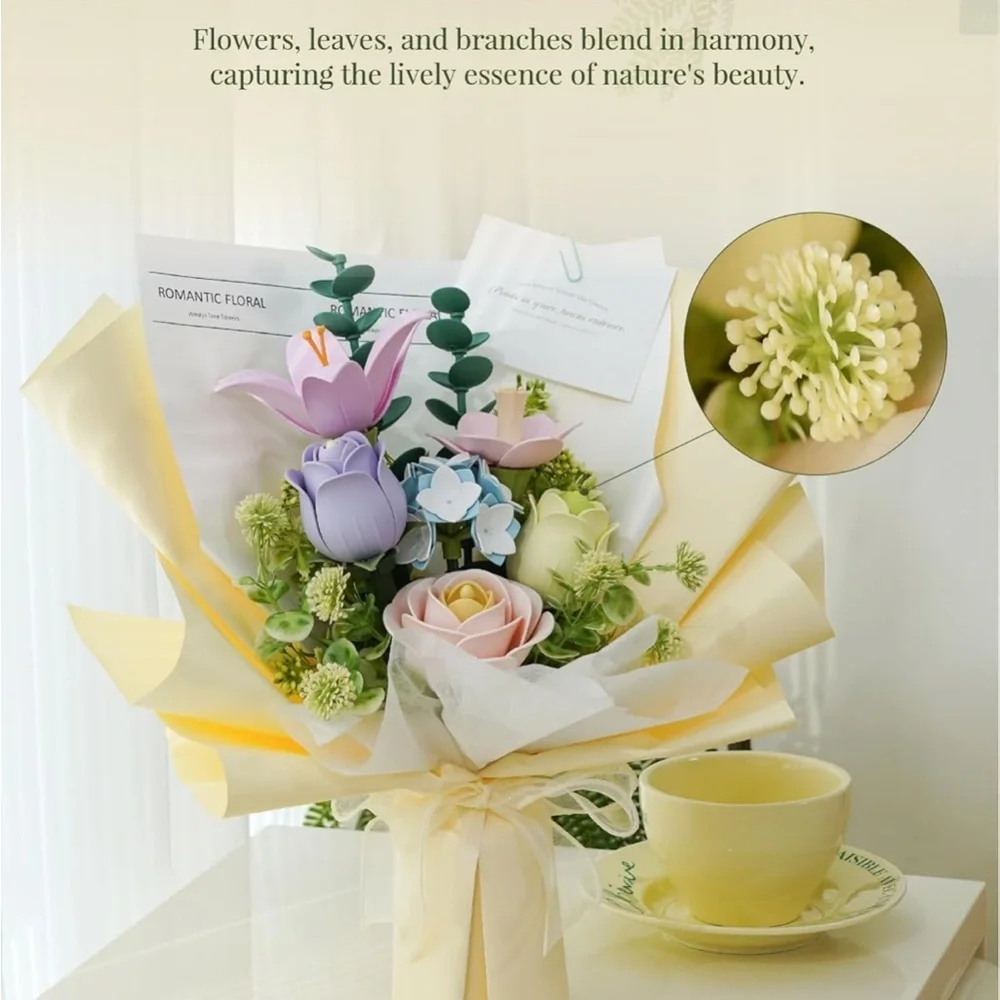 ROKR 3D Puzzles for Adults,Bouquet Flower Building Set 001 - Picture 2 of 6